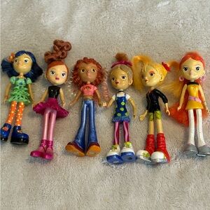 Colourful Lot Of 6 BANDAI T NEEZ  Figures  Dolls  VTG 2004 Magnetic Feet 3” Tall